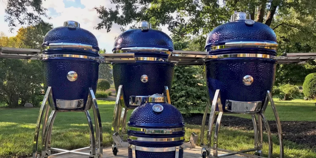 Saffire kamado grills shoot complete platinum stainless steel lineup