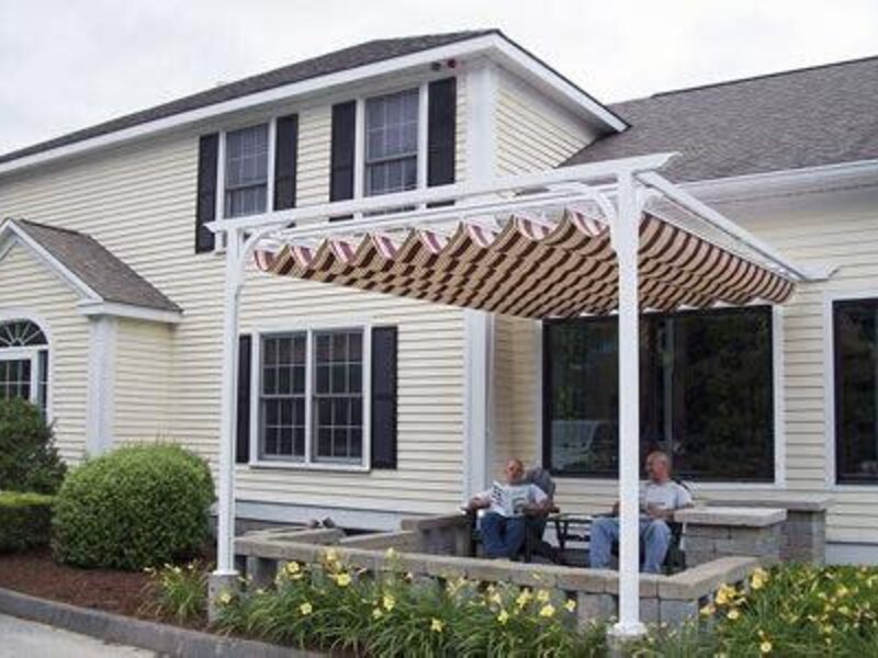 Aristocrat fabric canopy and pergola over a patio — view 4