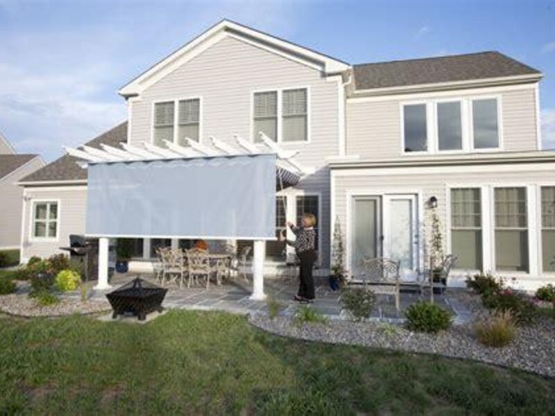 Aristocrat fabric canopy and pergola over a patio — view 5