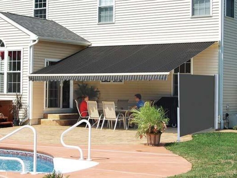 Aristocrat horizontal window solar shades over a porch — view 2
