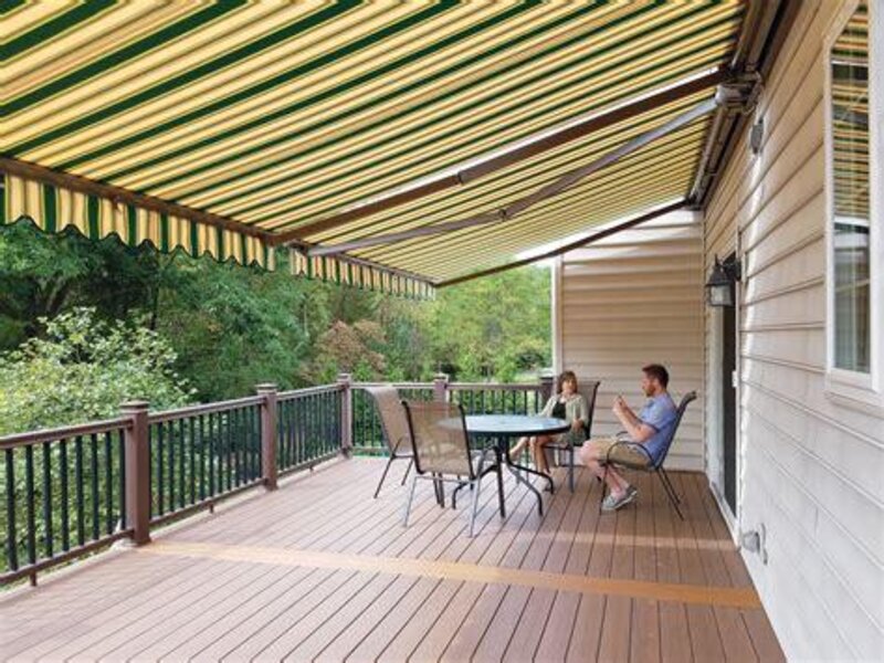 Aristocrat retractable awning shading a back deck — view 4