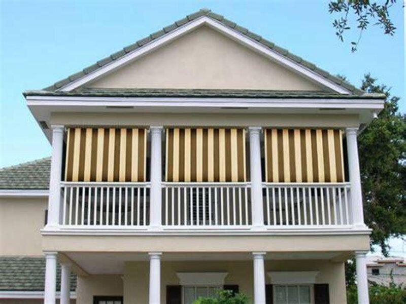 Aristocrat vertical window solar shades on a porch — view 6