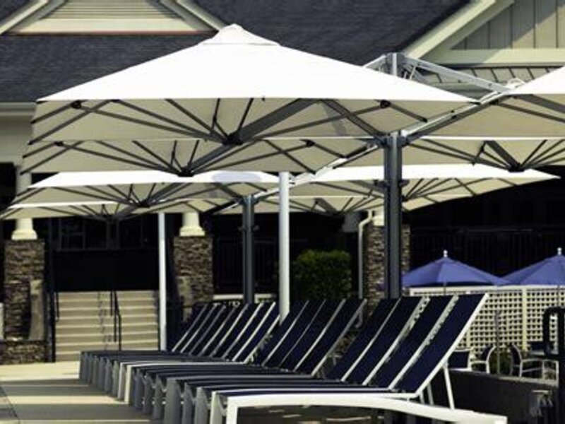 ShadowSpec Unity multi-canopy system over a large outdoor space — view 3
