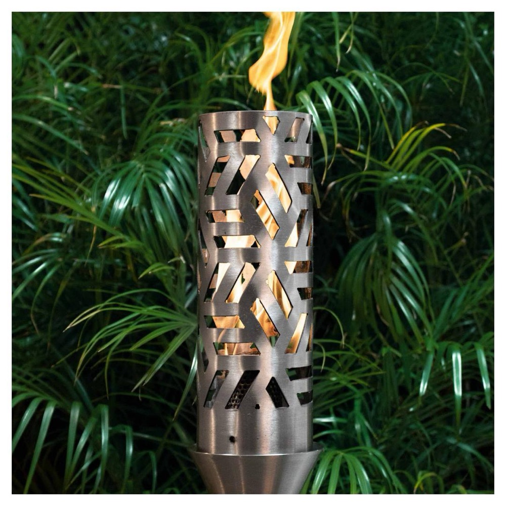 The Outdoor Plus gas lamp and lantern on a stone post — view 7