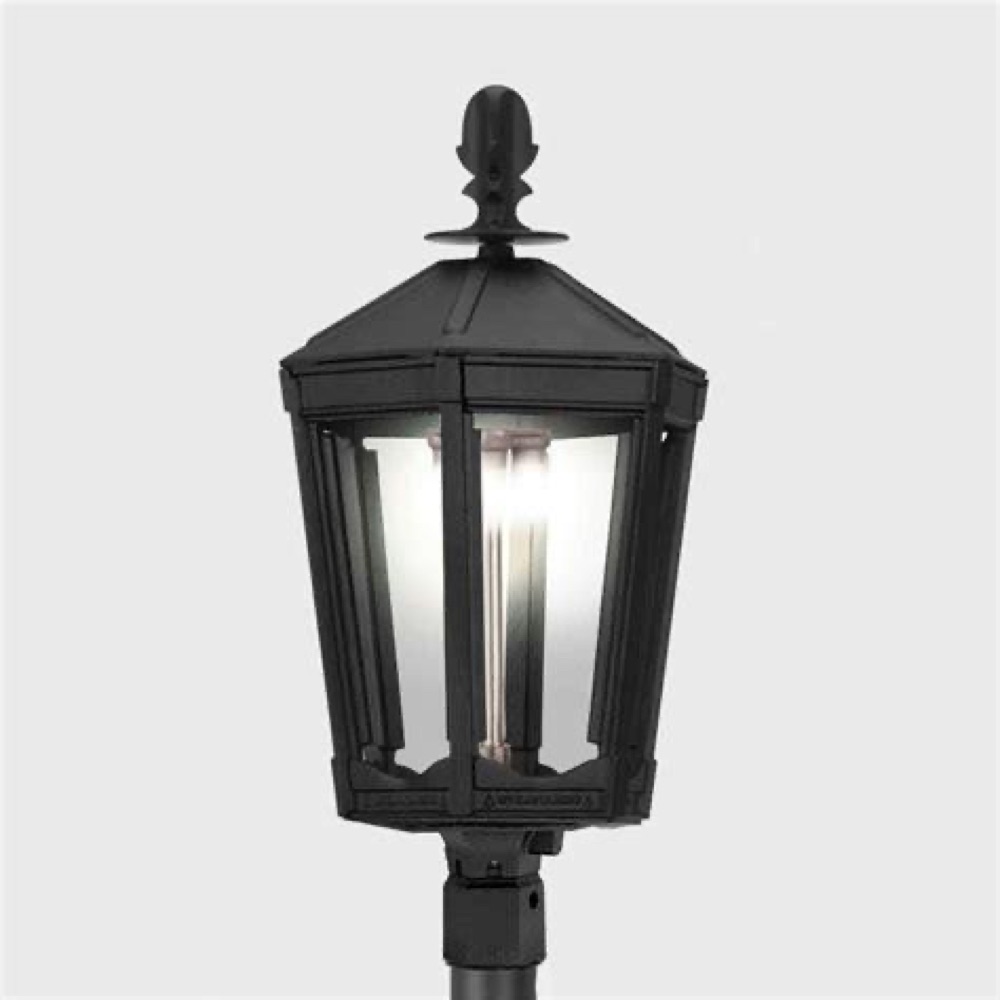 American Gas Lamp Works Apollo gas torch on a copper post — view 2