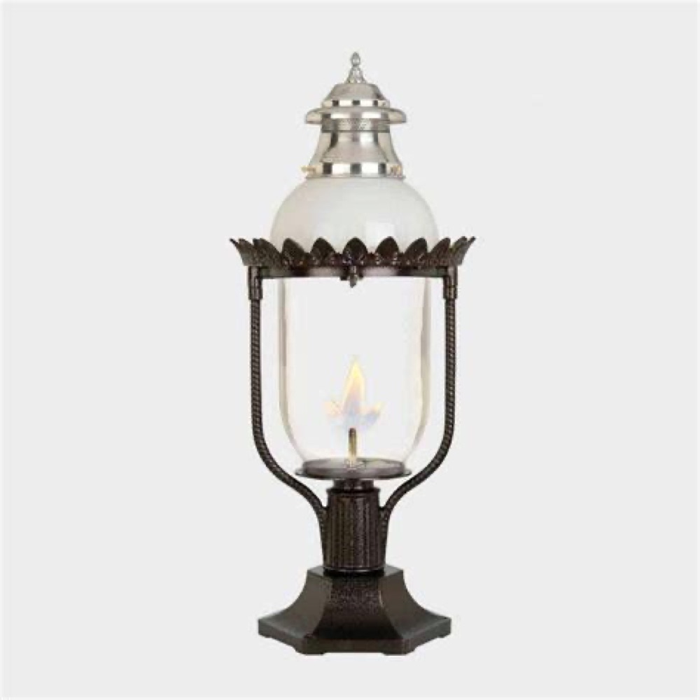 American Gas Lamp Works Apollo gas torch on a copper post — view 5
