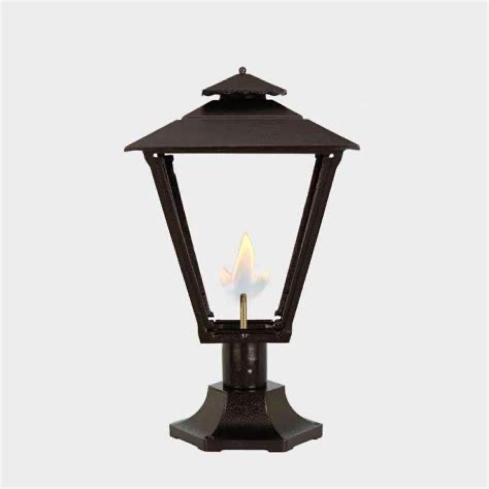 American Gas Lamp Works Apollo gas torch on a copper post — view 6