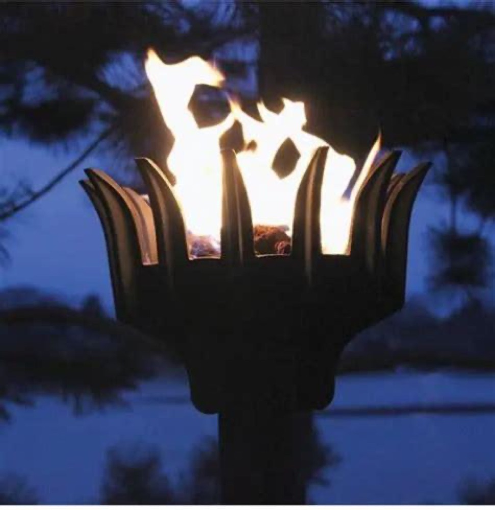 Modern Home Products Liberty gas torch at night