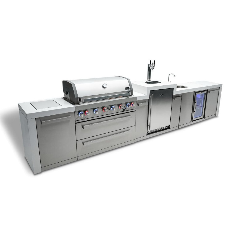 Mont Alpi outdoor kitchen island with built-in gas grill