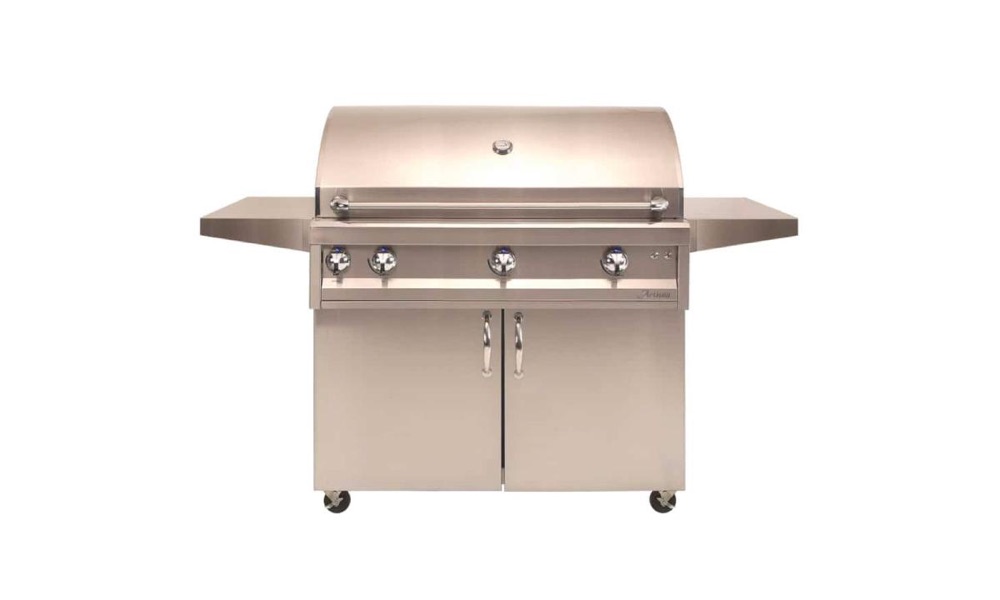 Artisan Professional Series gas grill on a stainless cart — view 2