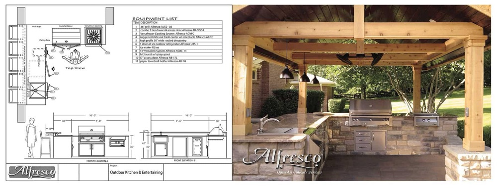 Alfresco outdoor kitchen island design concept