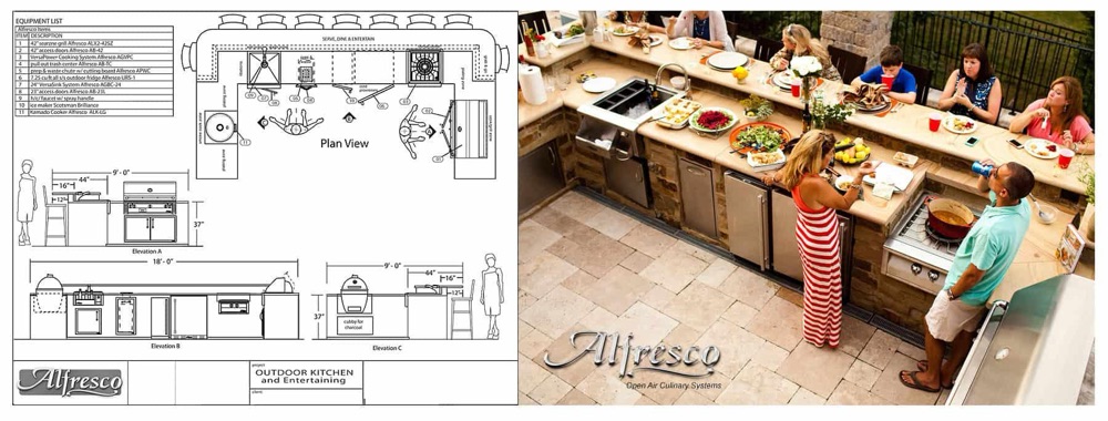 Artisan outdoor kitchen island design example