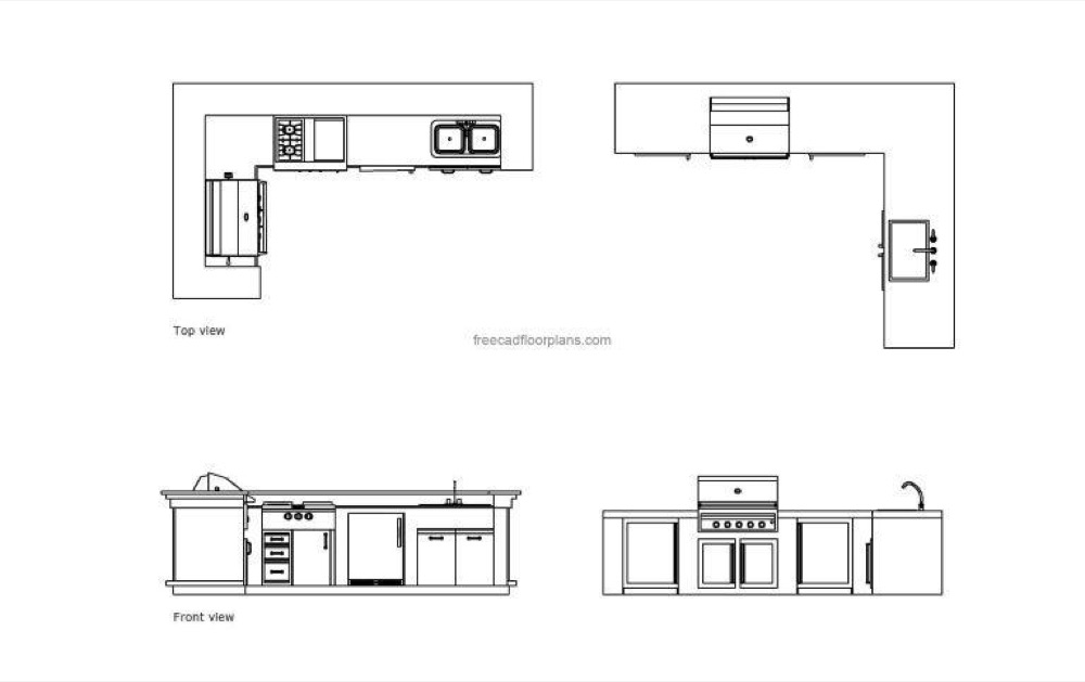 Fire Magic outdoor kitchen island configuration — view 2