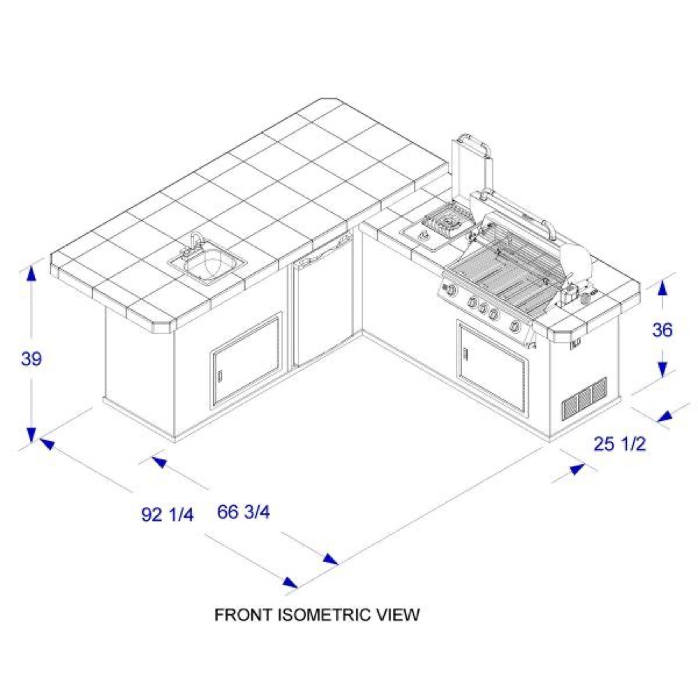 Fire Magic outdoor kitchen island configuration