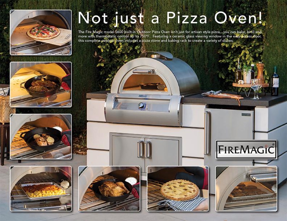 Fire Magic built-in pizza oven in an outdoor kitchen island — view 2