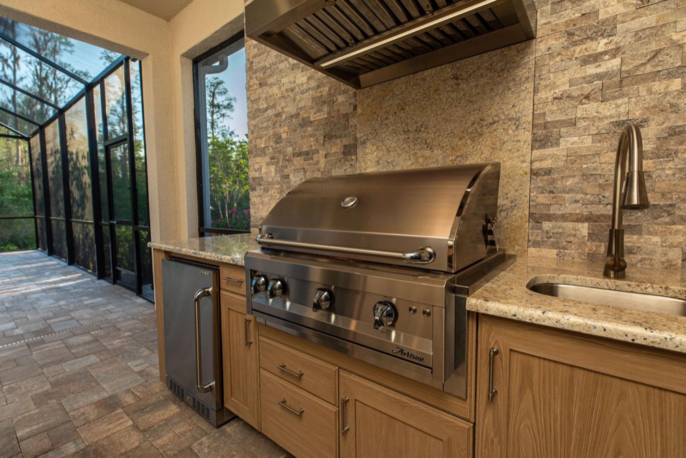 Artisan outdoor refrigerator and side burner accessories