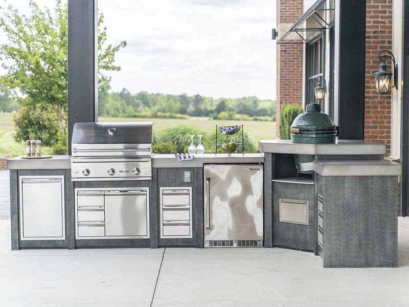 Danver / Brown Jordan stainless outdoor kitchen island with built-in grill — view 5