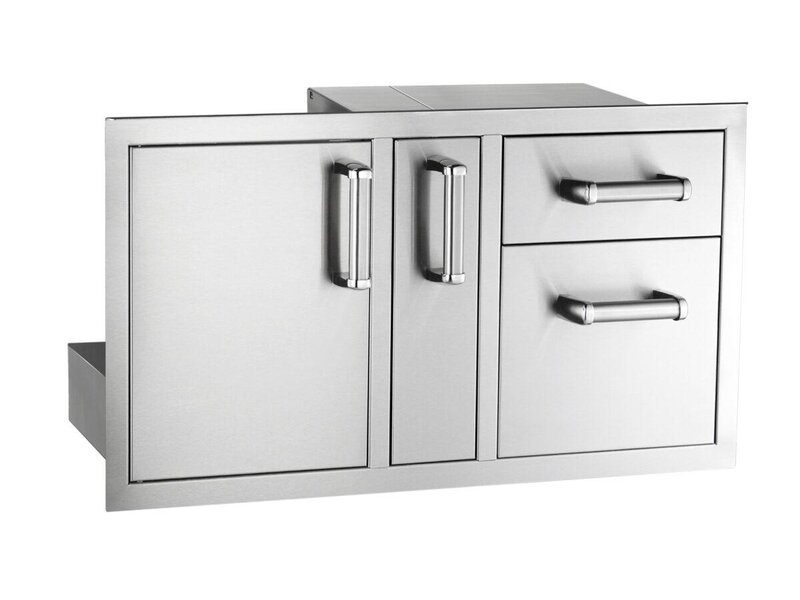 Fire Magic outdoor kitchen island with built-in grill and pizza oven — view 3