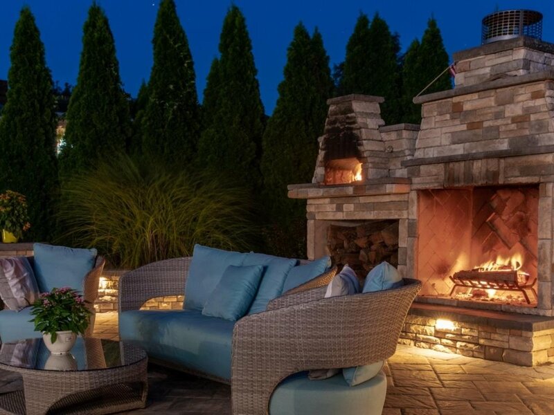 Fire Magic outdoor kitchen island with built-in grill and pizza oven — view 6