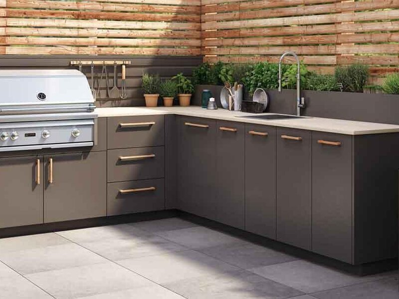 Isokern modular masonry outdoor kitchen with built-in grill — view 3