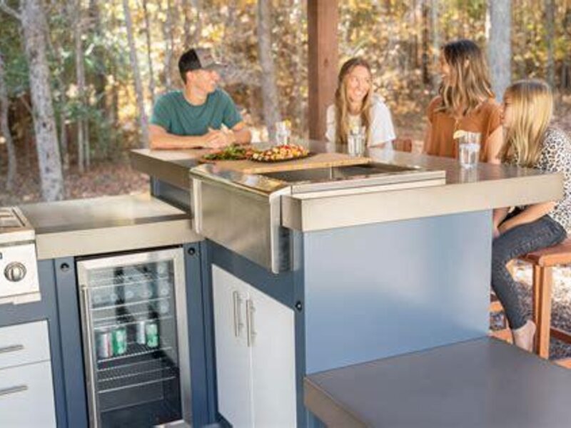Stoll outdoor kitchen island beside a pool — view 4