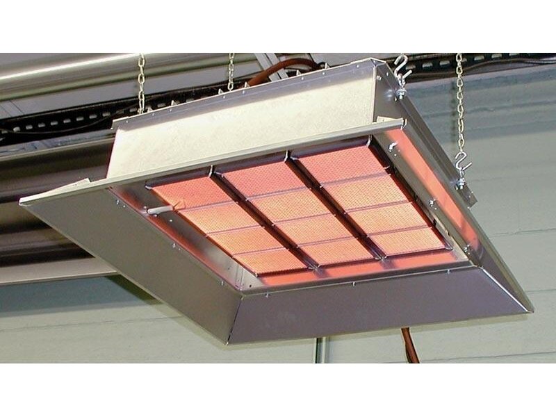 SunPak commercial infrared gas patio heater under a covered patio — view 6