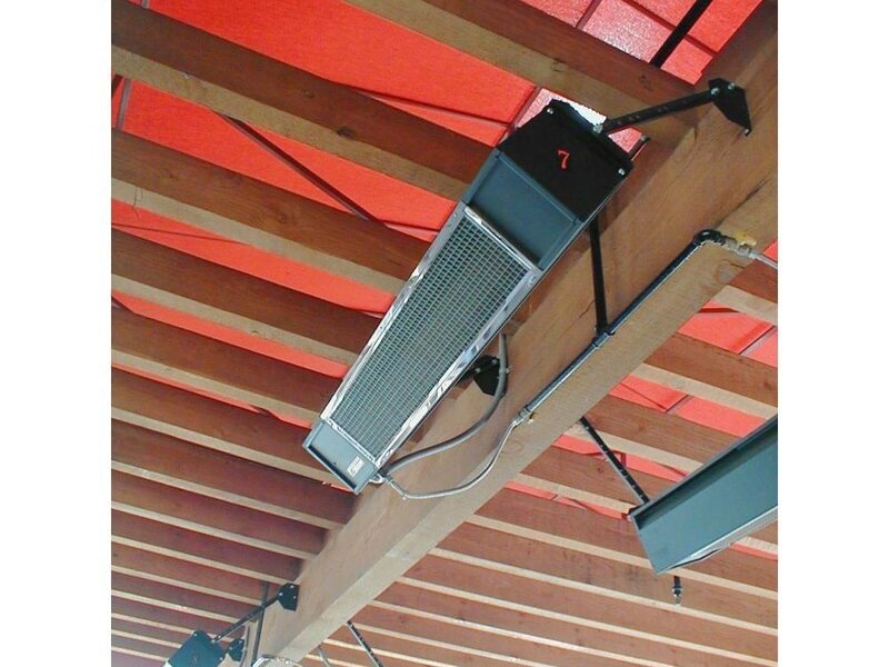 SunPak commercial infrared gas patio heater under a covered patio