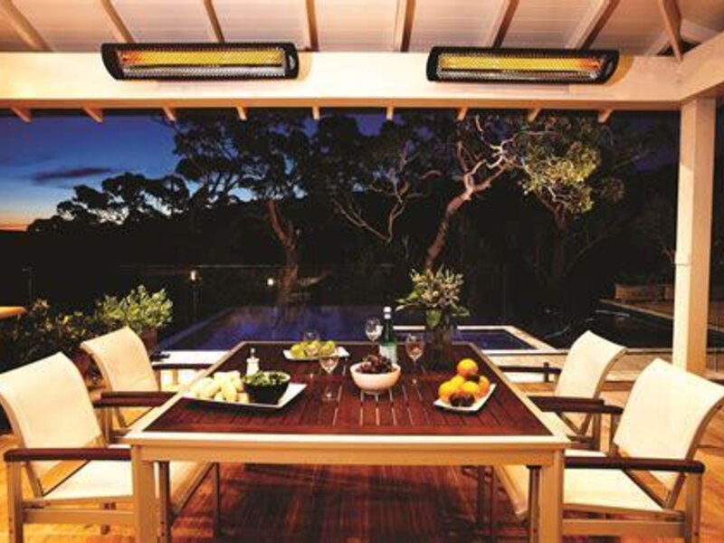 Bromic Cobalt electric infrared patio heater on a modern ceiling — view 2