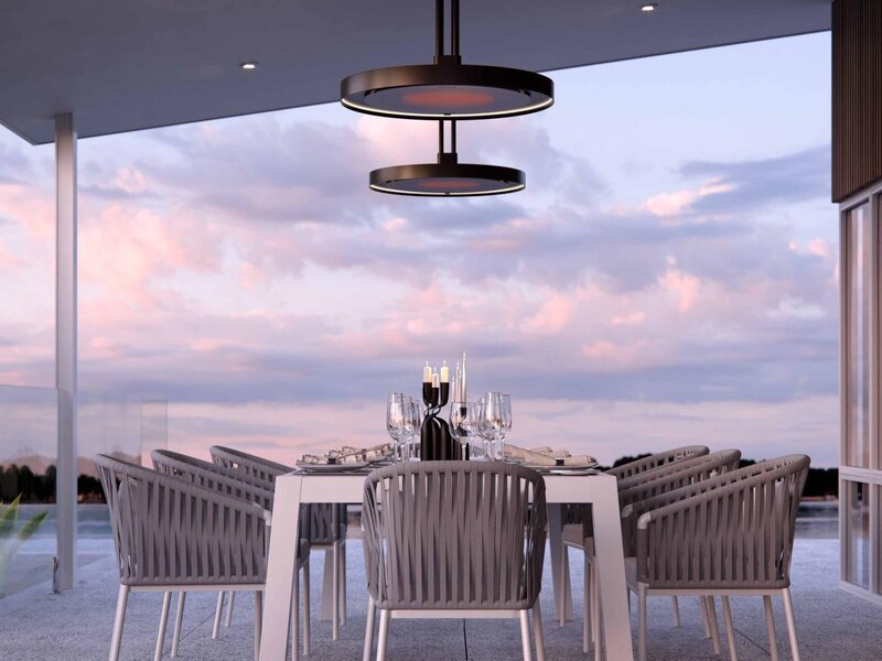 Bromic Cobalt electric infrared patio heater on a modern ceiling — view 5