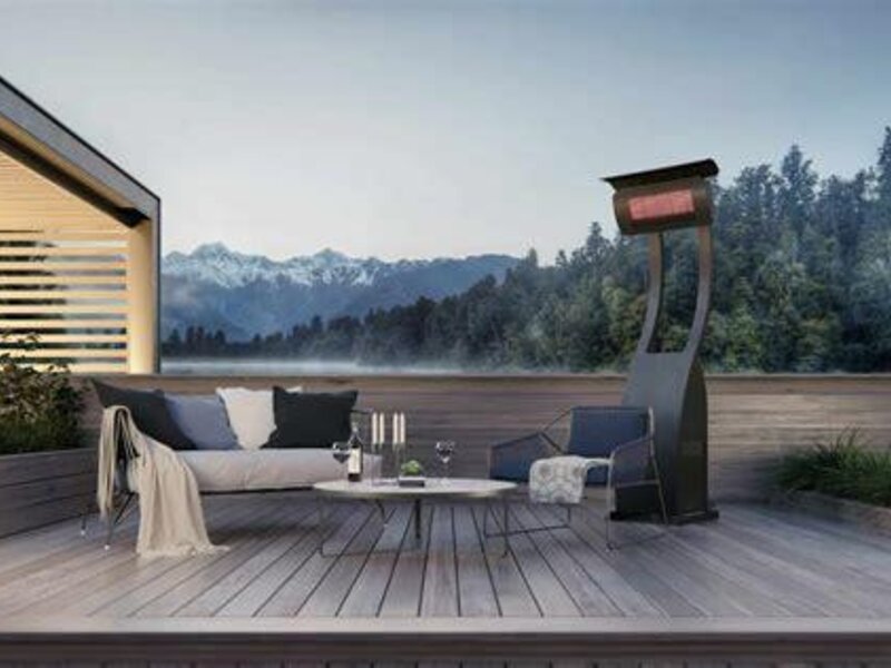 Bromic portable patio heater on a deck